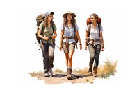 Women hiking friends adventure footwear outdoors. AI generated Image by rawpixel.