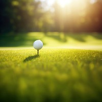 Golf ball on grass field. 