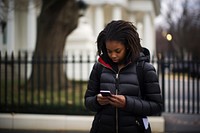 Woman using her smartphone.