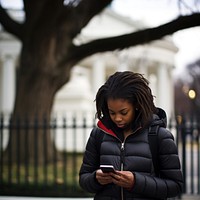 Woman using her smartphone. AI generated Image by rawpixel.