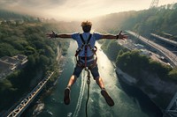 Adventure outdoors bridge bungee. 