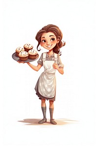 Baking cartoon food girl. AI generated Image by rawpixel.