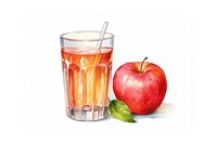 Apple juice fruit drink glass. AI generated Image by rawpixel.