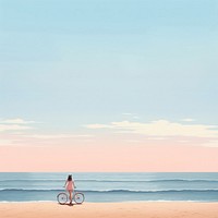 Bicycle beach outdoors cycling. AI generated Image by rawpixel.