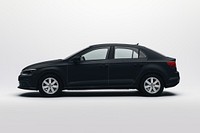 Black sedan car, realistic vehicle