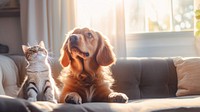Cute cat and dog. AI generated Image by rawpixel.