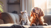 Cute cat and dog. AI generated Image by rawpixel.