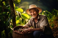 Landscape outdoors farmer. 