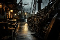 Pirates ship vehicle boat transportation. AI generated Image by rawpixel.