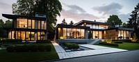 Modern house, architecture. AI generated Image by rawpixel.