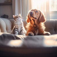 Cute cat and dog. 