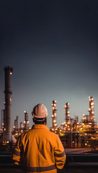 Refinery architecture factory hardhat. AI generated Image by rawpixel.