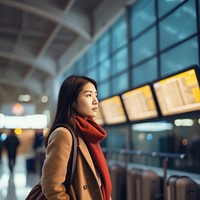 Woman at airport. 