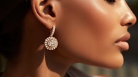 Diamond earring, luxurious jewelry. AI generated Image by rawpixel.