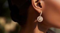 Diamond earring, luxurious jewelry. AI generated Image by rawpixel.