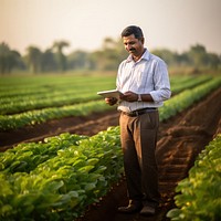 Field adult farm man. 