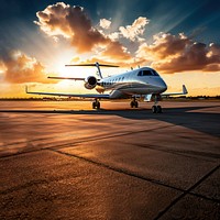 photo of private jet on apron. 