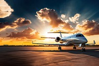 photo of private jet on apron. 