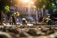 Construction working helmet worker. 