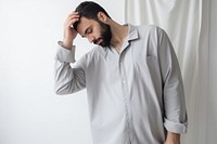 Pajamas adult man disappointment. AI generated Image by rawpixel.