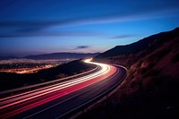 Highway traffic neon lights. 