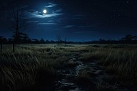 Meadow night sky astronomy. AI generated Image by rawpixel.