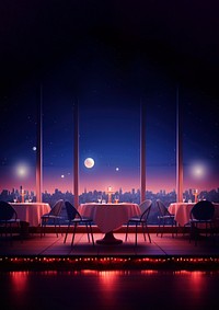 Restaurant lighting night architecture. AI generated Image by rawpixel.