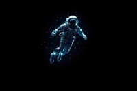 Astronaut floating in black space. 