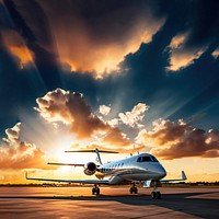 photo of private jet on apron. 