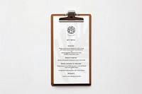 Clipboard menu mockup, restaurant psd