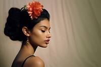 Teenager portrait fashion flower. AI generated Image by rawpixel.