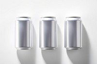 5 cans white background refreshment aluminum. 