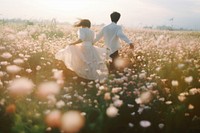 Wedding flower field land. 