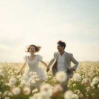 Wedding flower field landscape. AI generated Image by rawpixel.