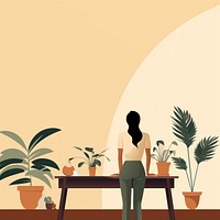 Table plant adult woman. AI generated Image by rawpixel.