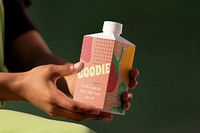 Drink carton mockup, packaging psd