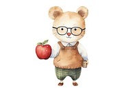 Mouse teacher glasses cartoon mouse. 