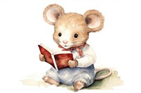 Rat read a book publication reading cartoon. AI generated Image by rawpixel.