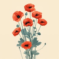 Poppy flower plant inflorescence. AI generated Image by rawpixel.