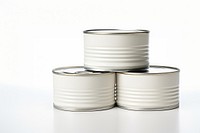 Tin white background container aluminium. 