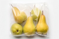 Plastic bag pear fruit plant. 