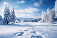 Snow landscape outdoors nature plant. AI generated Image by rawpixel.