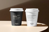 Paper coffee cup mockup, product packaging psd