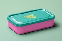 Food tin mockup, container psd