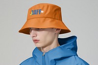 Bucket hat mockup, fashion design psd