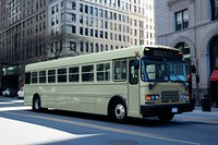 Public bus mockup, realistic vehicle psd