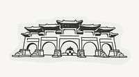 Chiang Kai-shek Memorial Hall, line art collage element psd