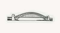 Sydney Harbour Bridge, line art collage element