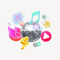 Disco night, 3d remix design resource