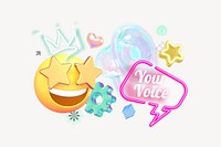 Your voice, 3d remix design resource